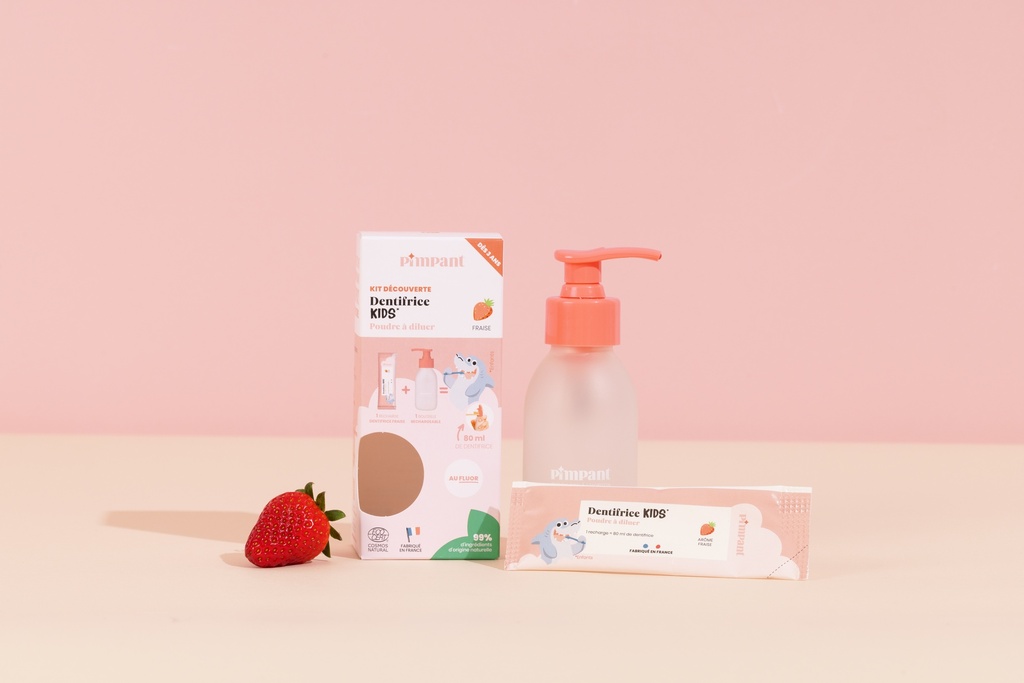 PIMPANT - Kit découverte dentifrice Kids fraise (1 bouteille+1 recharge) (copie)