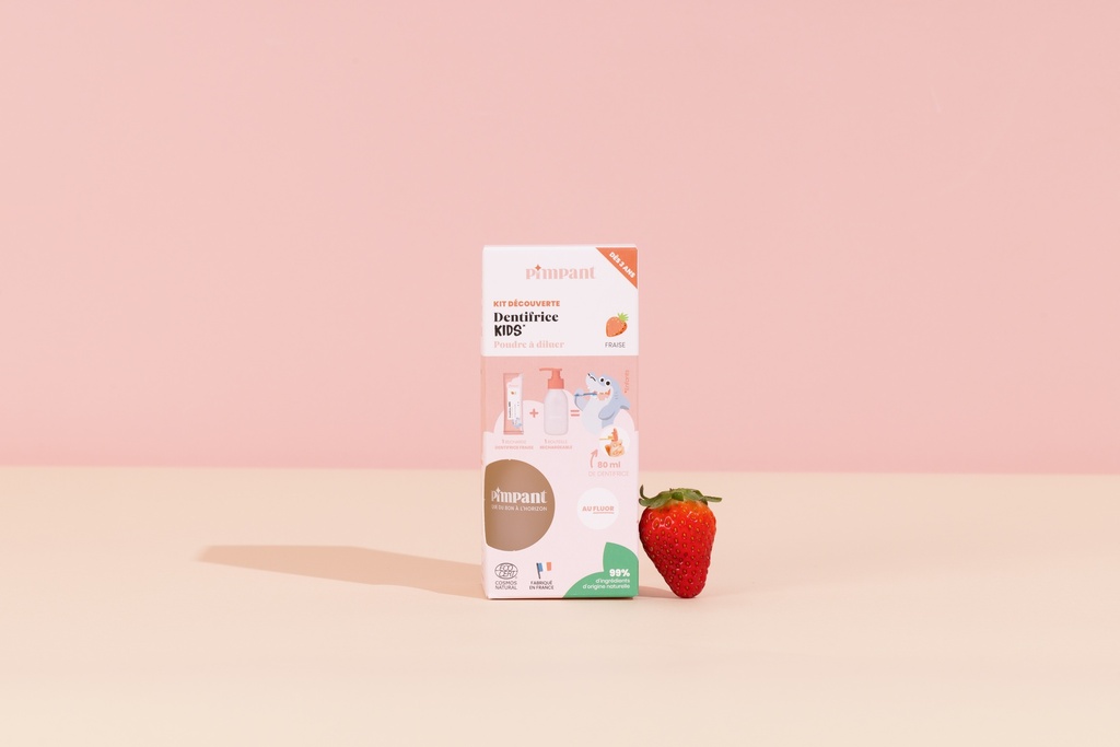 PIMPANT - Kit découverte dentifrice Kids fraise (1 bouteille+1 recharge) (copie)