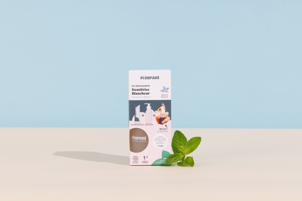 PIMPANT - Kit découverte dentifrice blancheur (1 bouteille+1 recharge) 
