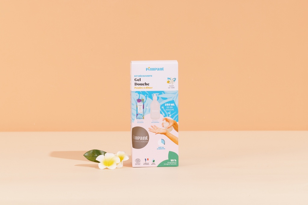 PIMPANT - Kit découverte gel douche tiaré (1 bouteille + 1 stick)   