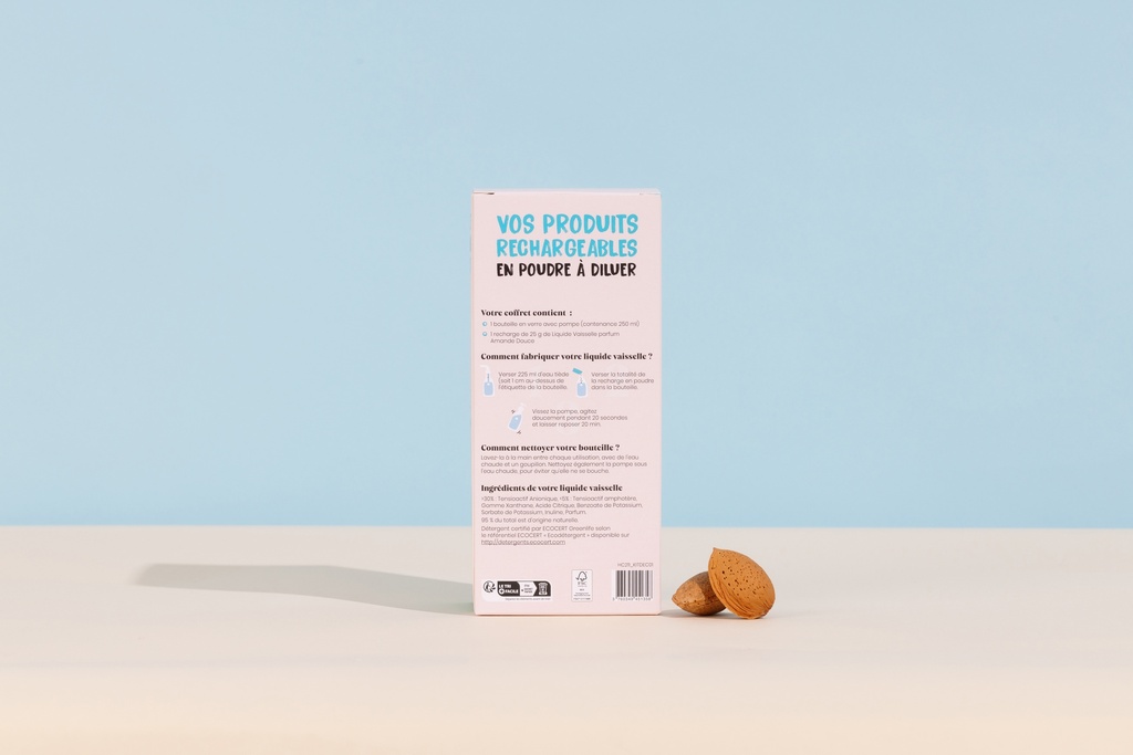 PIMPANT - Kit découverte liquide vaisselle amande (1 bouteille + 1 stick)