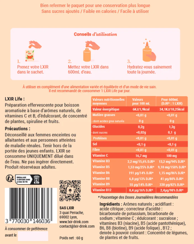 LXIR - Sachet de 12 LXIR Life Pêche