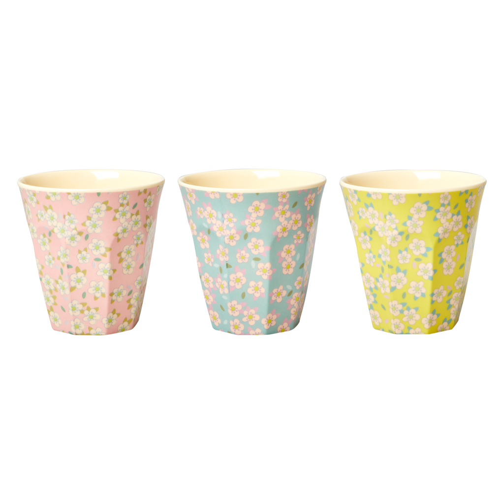 RICE - Gobelet 250 ML - MEDIUM - Jaune fleuri