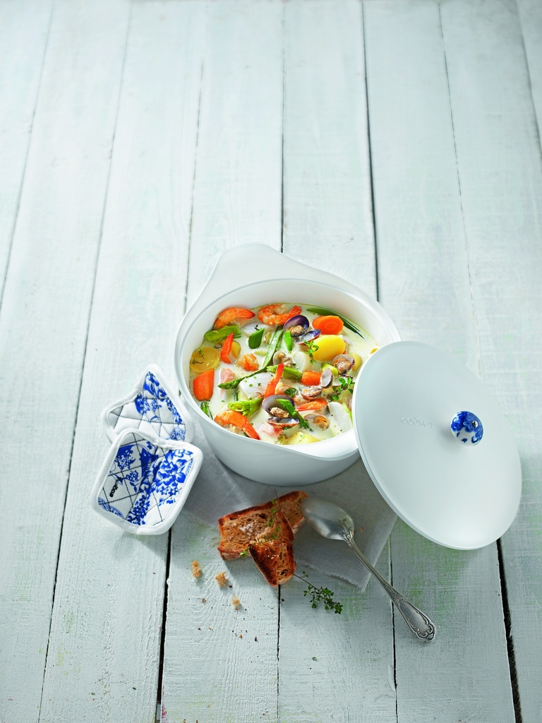 COOKUT - Cocotte 24 CM POLAIRE (Blanche) 