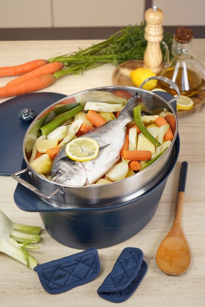 COOKUT - Cocotte 33 CM OVALE MYRTILLE (Bleue)