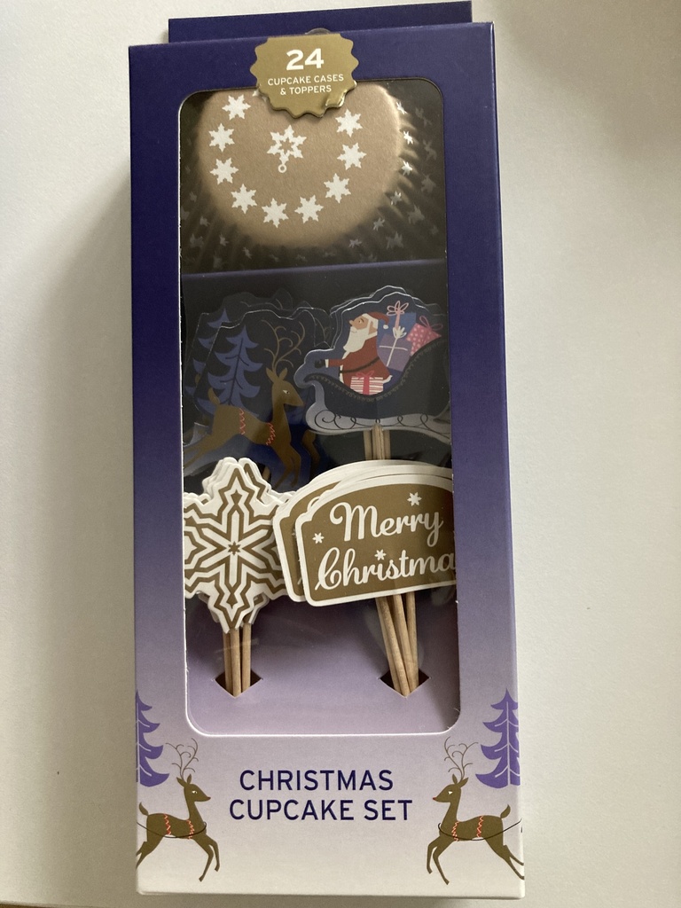 Pack Moules Cakes en Papier Noël DORE - 24 pcs 