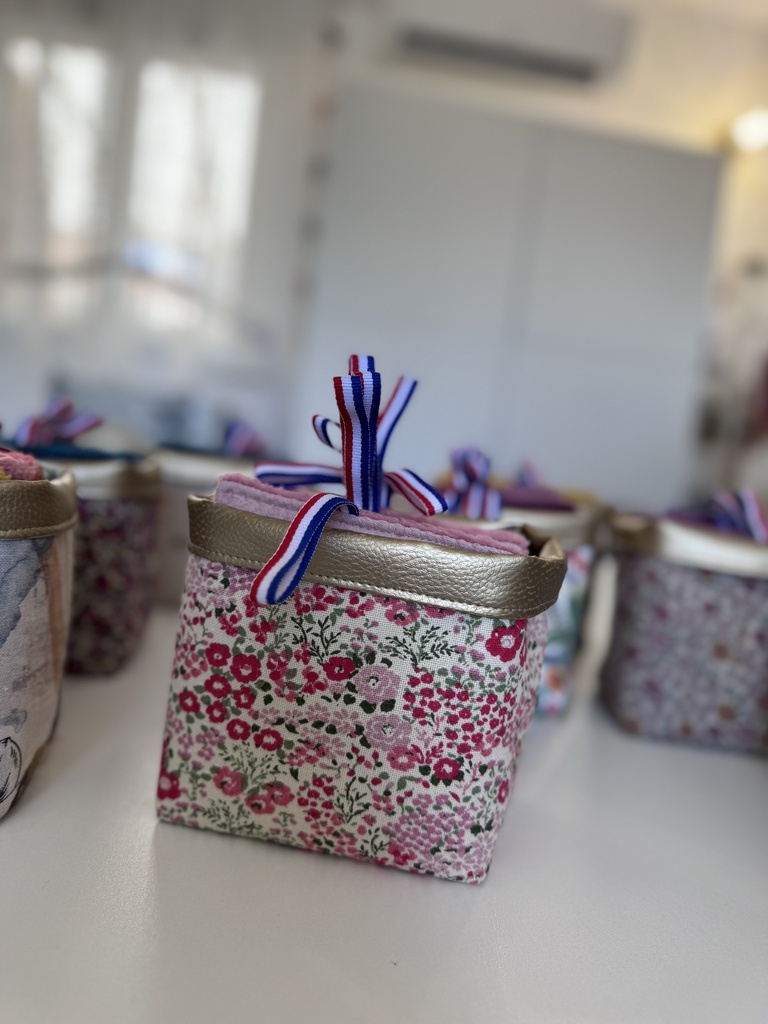Panier 8 lingettes réutilisables coton