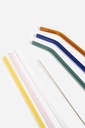 Pailles multicolores réutilisables en verre