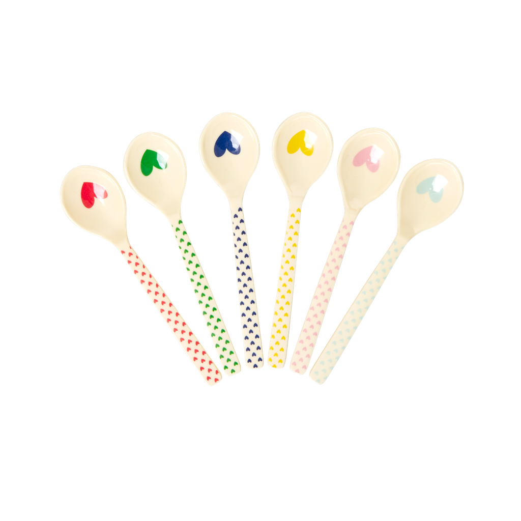 RICE - Cuillère à café - Imprimé coeur - Vert