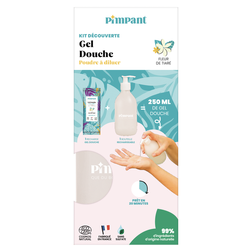 PIMPANT - Kit découverte gel douche tiaré (1 bouteille + 1 stick)   