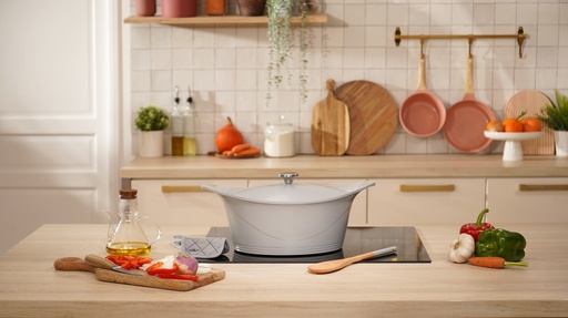 COOKUT - Cocotte 33 CM OVALE PERLE (Gris)